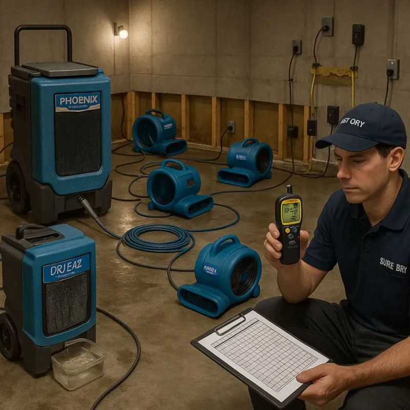 Structural Drying and Dehumidification process in Clinton, NY